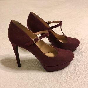 Gianni Bini Lorenna TStrap Burgundy Platform Heels